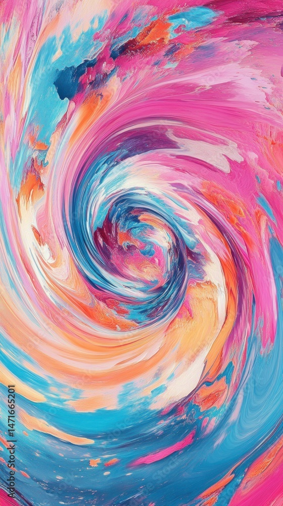Poster colorful swirling vortex creating abstract design