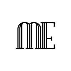 ME monogram logo design letter text name symbol monochrome logotype alphabet character simple logo