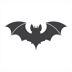 Silhouette of a Bat with Spread Wings vector