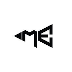 ME monogram logo design letter text name symbol monochrome logotype alphabet character simple logo