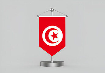 flag of Tunisia on white background