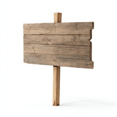 Rustic Wooden Sign on a Simple White Background for Design Use