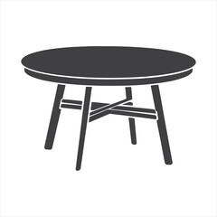 Round Table Silhouette  Minimalist Elegance vector