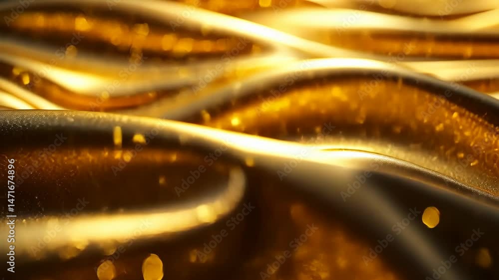 Poster shimmering gold waves an abstract texture of light and elegance in mesmerizing visuals