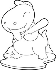 Dinosaur Baseball Baseball bat Animal Vector Graphic Art Illustration