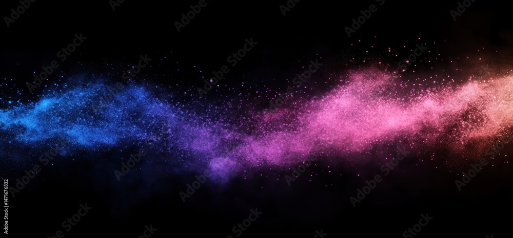 Poster colorful powder explodes across the black background creating a striking image