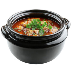 Slow cooker isolated on transparent background.