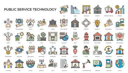 Financial and Social Concepts Illustrated in Icons,A set of colorful vector icons depicting financial and social concepts, including crowdfunding, healthcare, volunteering, and banking.