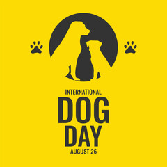International Dog Day social media feed template design vector illustration