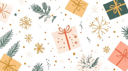 Festive Gifts  Snowflakes Pattern.