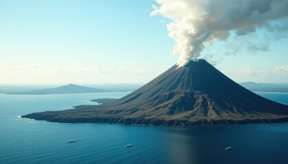 smoke from the volcano
