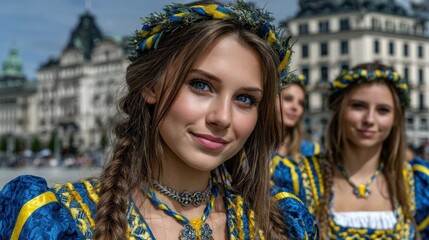National Day parade in Stockholm city center, outdoor, lifestyle, mother