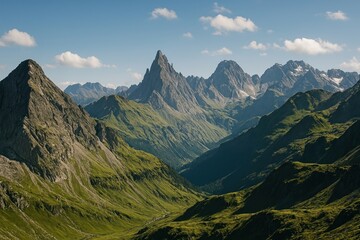 Fototapeta premium Majestic alpine mountain landscape.