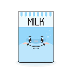cartons of milk smile face cartoon cute