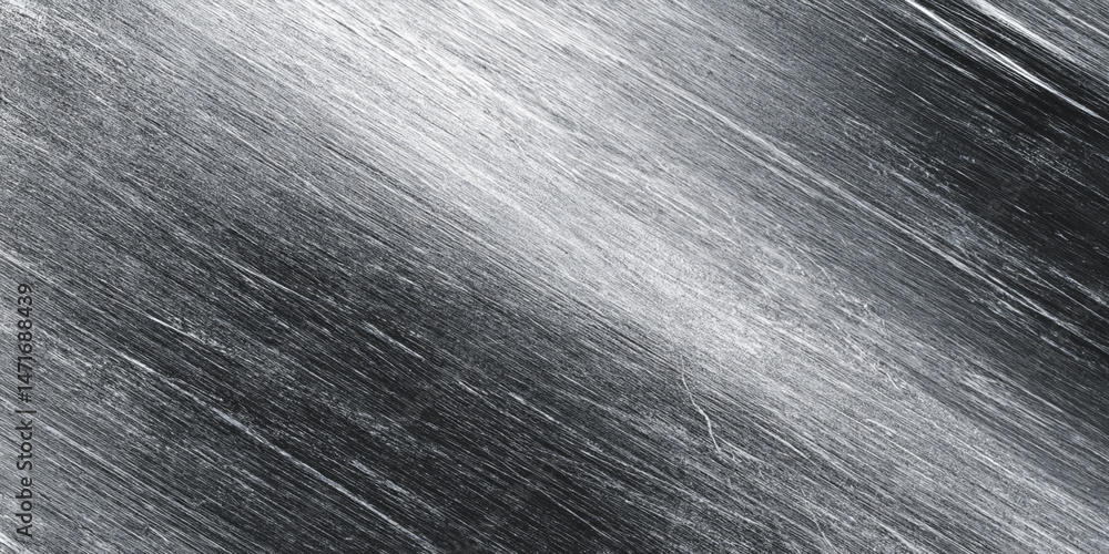 Poster diagonal lines of grayscale texture, showing brushed metal effect, ideal for background or design el