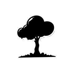 Simple monochrome tree illustration offering a minimalist aesthetic appeal