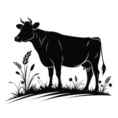 Cow black silhouette icon