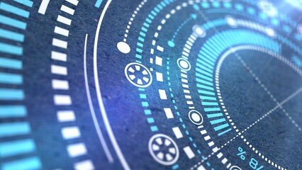 New technologies of the future. Futuristic circle elements. Engineering industry. 