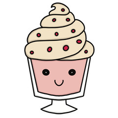 cupcake with ice cream