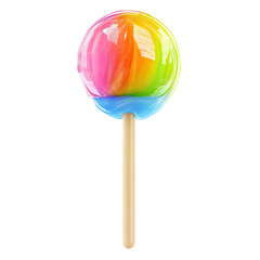 Colorful Rainbow Lollipop on Stick