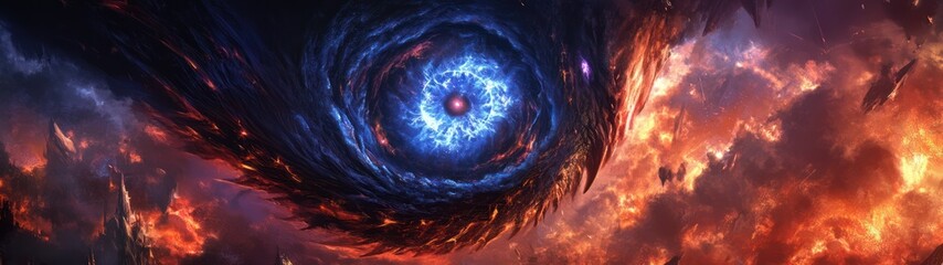 Fototapeta premium Vast swirling cosmic eye of conflict.
