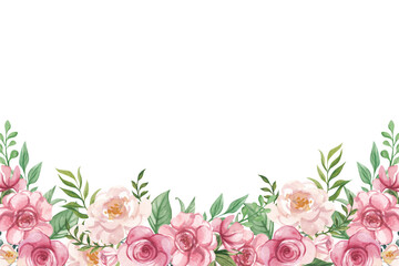 Watercolor flowers background vector for design.