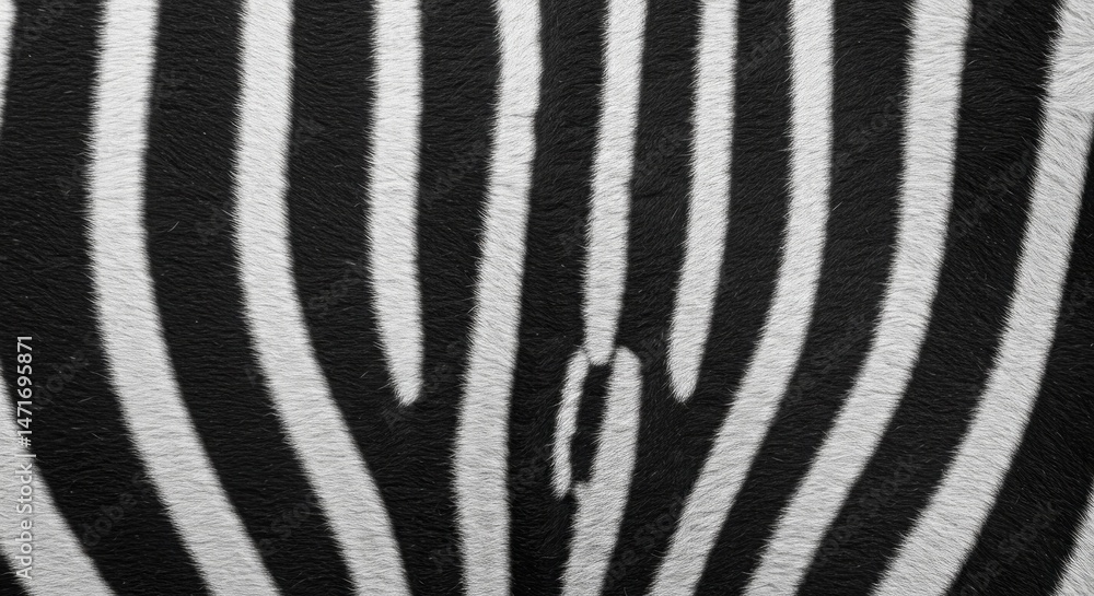 Poster close-up of zebra stripes creating an abstract pattern with a textured surface.
