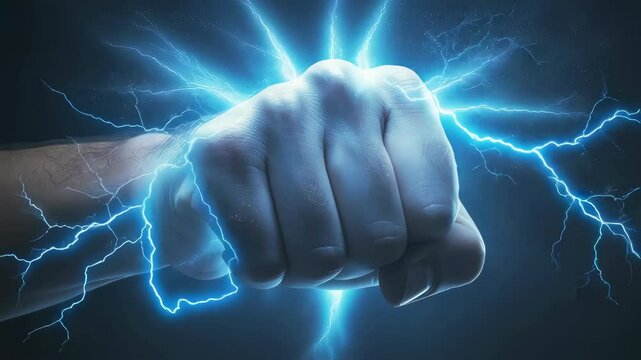 Electric Power Fist A Striking Image of Energy and Strength