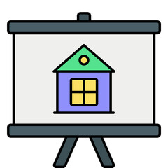 Vector Real Estate and Properties Color Outline Icons and Illustrations Pack