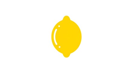 Yellow lemon illustration on white background