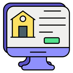 Vector Real Estate and Properties Color Outline Icons and Illustrations Pack