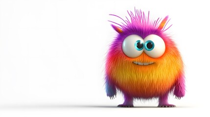 Energetic 3D furry animated character with lively expression for kids media