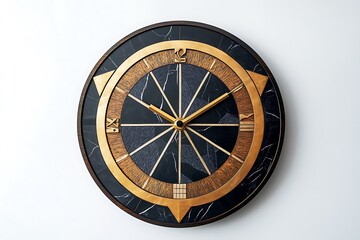 Obraz premium Art Deco geometric clock with black and gold accents 