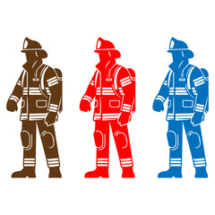 vector illustration of a fire fighter