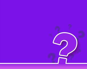 question marks. And the answers to them. The concept of frequently asked questions. blue, white. Online support web page. vector illustration.