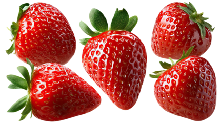 Berry Burst: A collection of fresh, vibrant strawberries in a stunning visual display, each berry showcasing a glistening surface and a taste of summer.