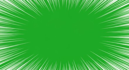 Obraz premium Green Screen Comic Book Speed Lines - Dynamic comic book background, perfect for adding action and energy to videos and designs. Symbolizes speed, power, movement, energy, and excitement