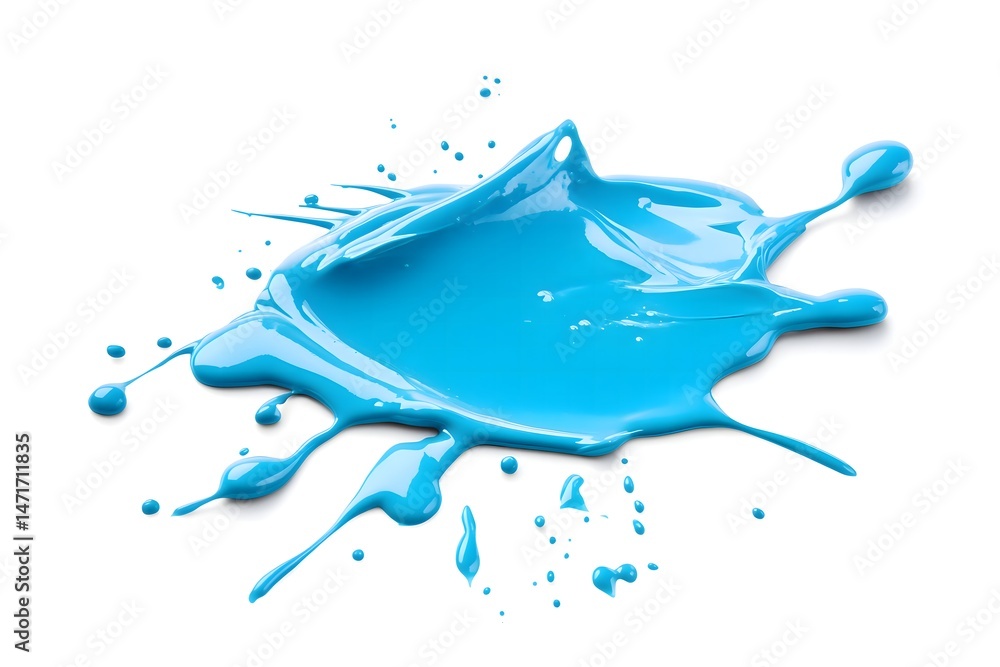 Aufkleber light blue paint splash on white background creating dynamic abstract design
