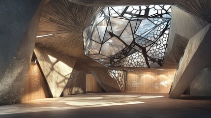 Obraz premium Modern Architectural Gem: A Masterpiece of Geometric Design