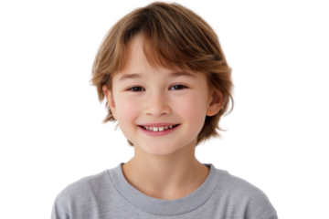 Smiling Youth: A heartwarming portrait of a young child, radiating pure joy and innocence, capturing a moment of genuine happiness with his cheerful grin.