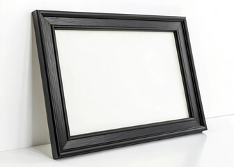 Fototapeta premium Empty Picture Frame Isolated on White Background – Interior Decor Mockup