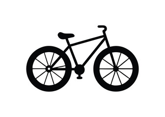 Simple Black Bicycle Icon Illustration