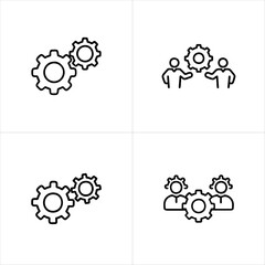 Gears Collaboration icon set