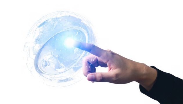 Touching the Future: Hand Reaching for a Digital Globe Concept