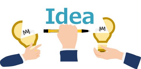 アイデアが閃くイラスト	
