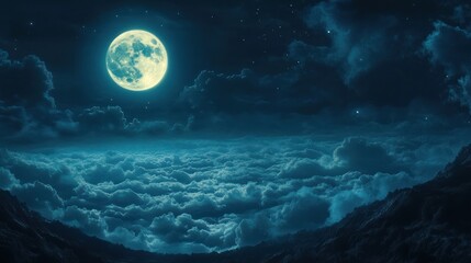 Nightfall: Celestial Serenity Above the Clouds