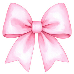 A pink bow with gentle curves and a smooth finish, featuring two long tails cascading from the center