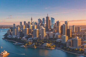 Obraz premium Stunning Sydney Skyline and Architectural Views of Iconic Landmarks