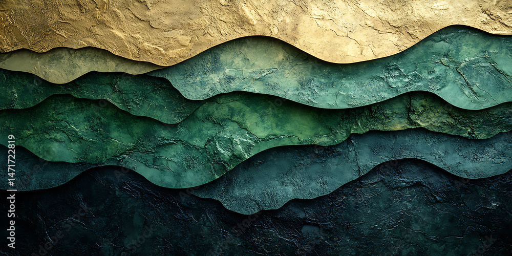 Poster abstract layered stone texture in earth tones with wavy landscape pattern design