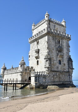 Bel&eacute;m Tower Beach Fortress Portrait, Lisbon, Portugal